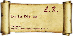 Luria Kósa névjegykártya