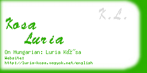 kosa luria business card